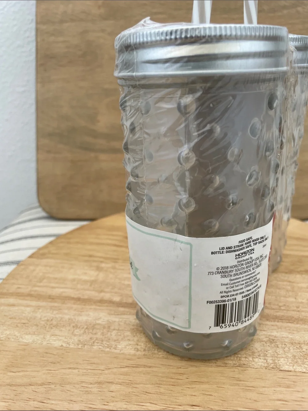 SALE! NWT Mason Jar Style Textured Glass Tumbler Set - Gray (2 ct)